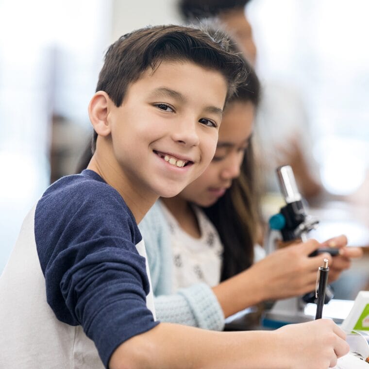 Young student smiling