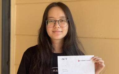 OVCA student Krista Bader with her perfect ACT score