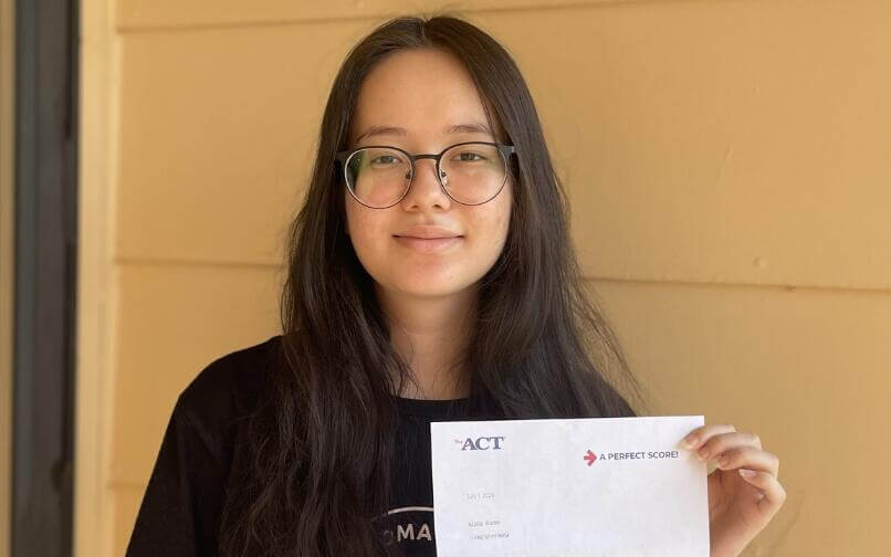 OVCA student Krista Bader with her perfect ACT score