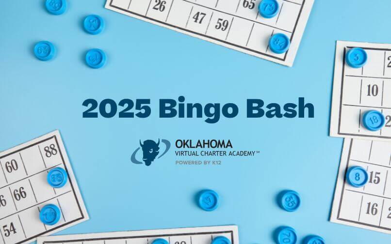 Bingo cards on a blue background.